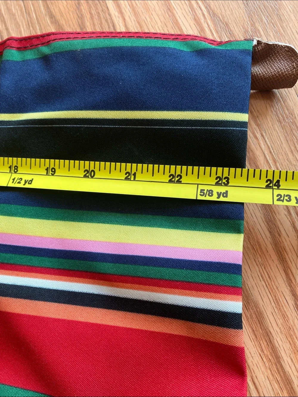 Striped Large Tote Bag with Compactable Design - Multicolor Practical Beach